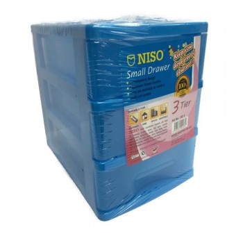 NISO 3 Tier Small Drawer Blue 17 x 4.5 x 12cm