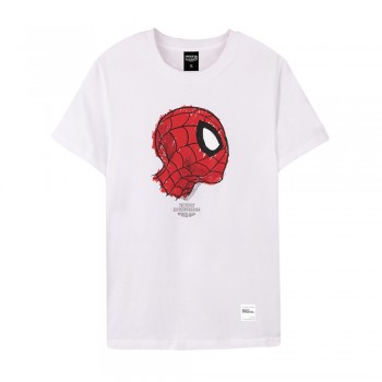 Spider-Man Series Side Face Tee (White, Size S)