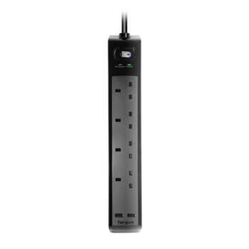 Targus Smart Surge 4 with 2 USB Ports Protector - Black